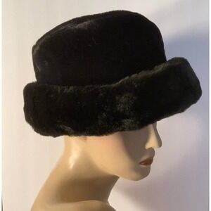 Vintage Ben Berger‎ Luxury Collection Faux Fur Winter Black Hat